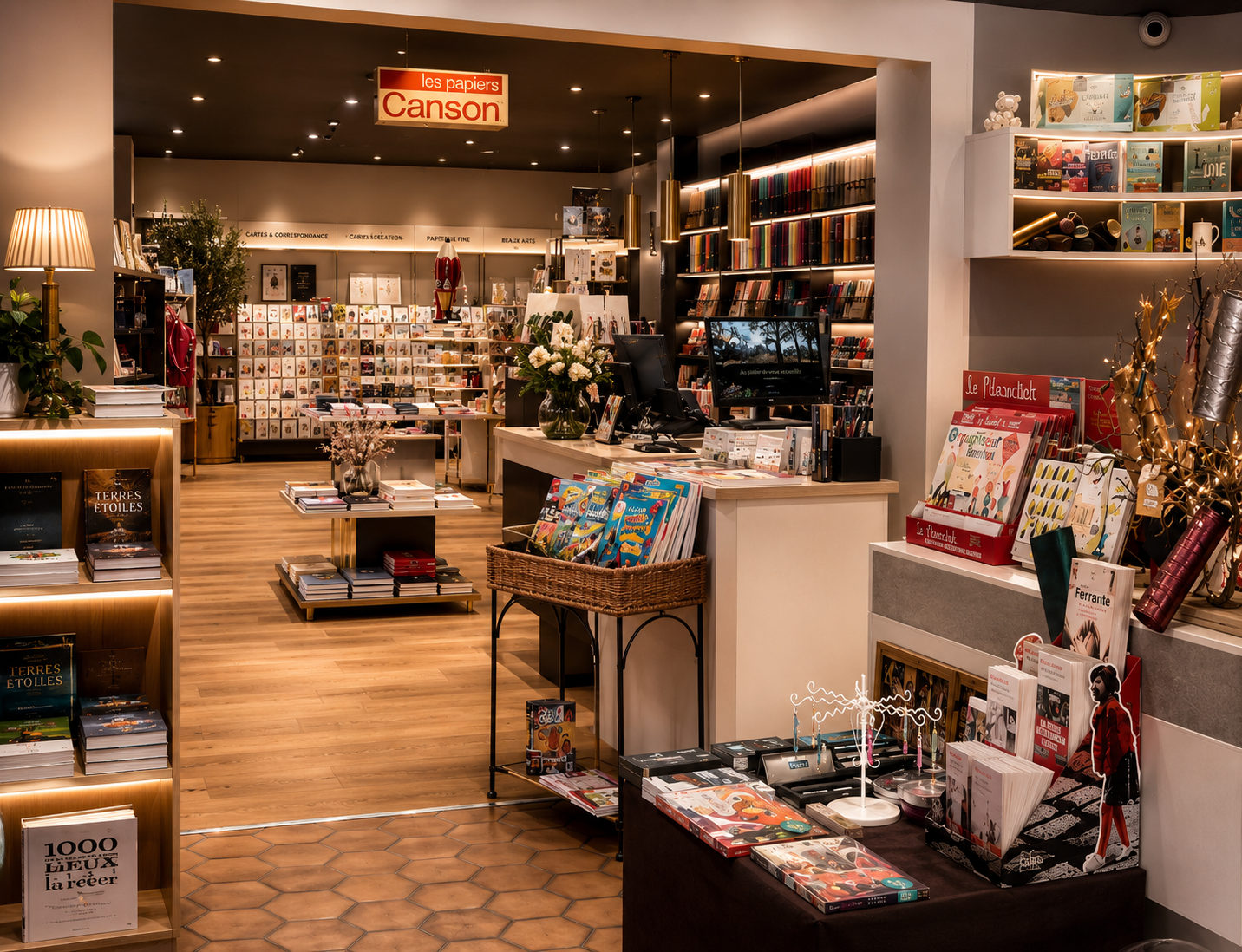 Intérieur de la librairie Au Marque Page aux Andelys